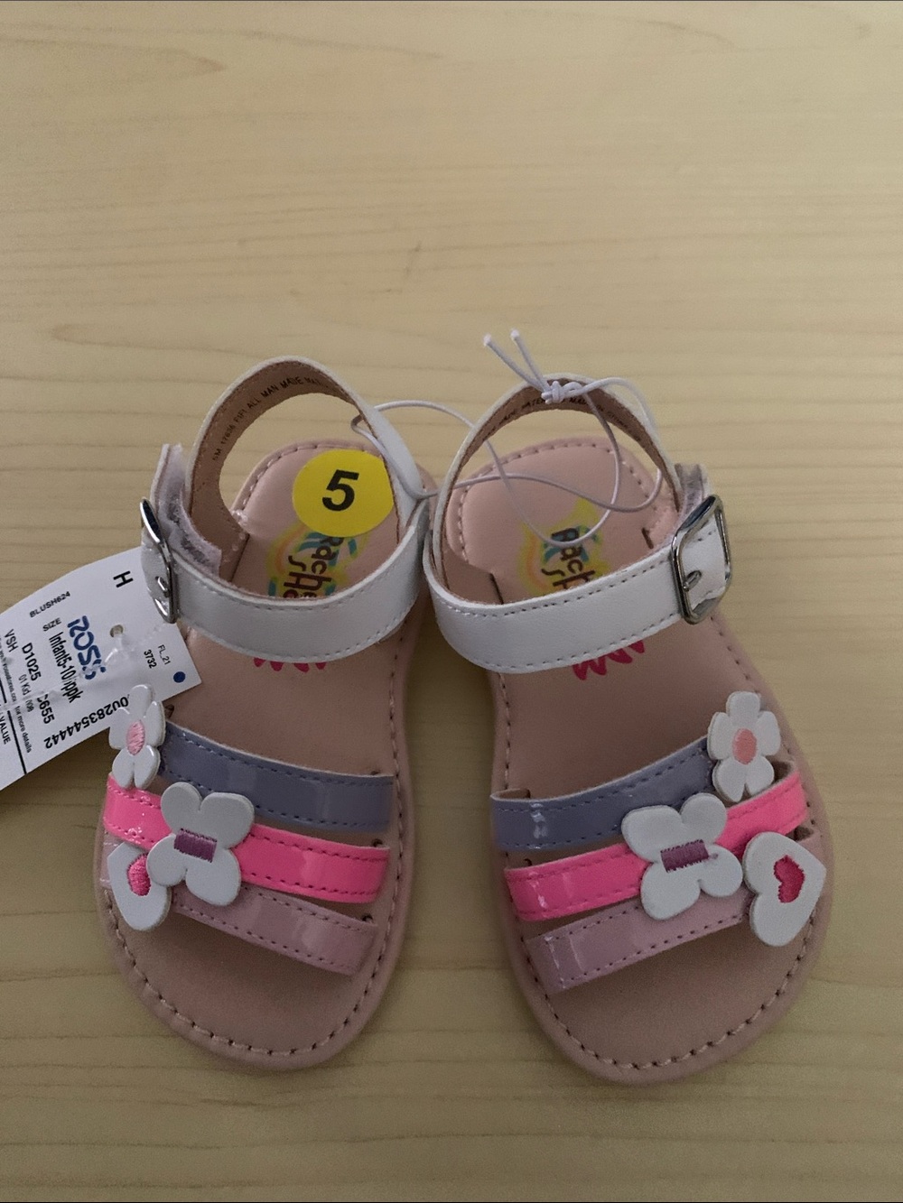 Rachel Shoes Pink and White Floral Toddler Sandals
